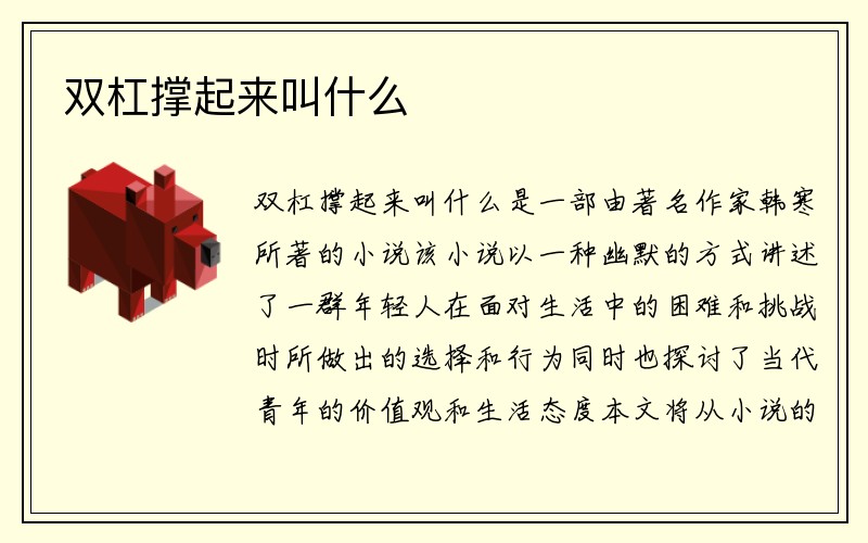 双杠撑起来叫什么