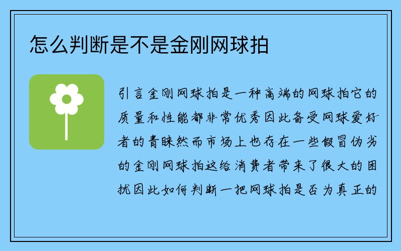 怎么判断是不是金刚网球拍